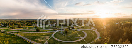 Aerial Panoramic View of Interchange on Trans-Canada Highway 1 Aerial Panoramic View of Interchange on Trans-Canada Highway 1 78332295
