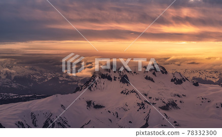 Aerial View from Airplane of Canadian Mountain Landscape 78332300