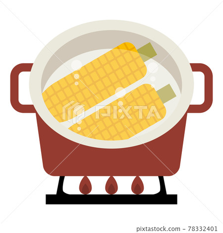 Boil the corn in a pan - Stock Illustration [78332401] - PIXTA