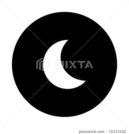 Round icon for night image (solid background, black) 78333326