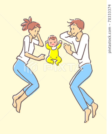 Family of 3 baby-mother-father 78333374