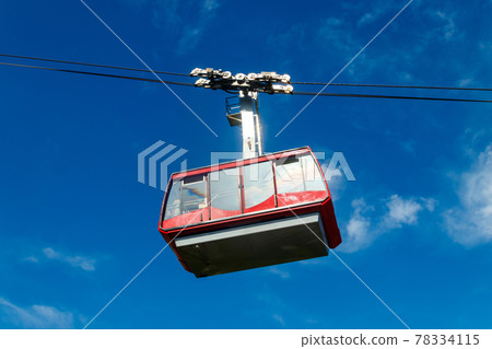 Cable car on ropeway leading to a top of Tahtali mountain in Antalya province, Turkey Cable car on ropeway leading to a top of Tahtali mountain in Antalya province, Turkey 78334115