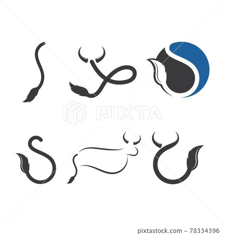 cow tail  logo vector illustration template 78334396