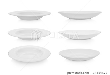 set of plate on white background 78334677