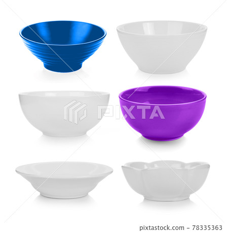 set of ceramic bowl isolated on white background 78335363