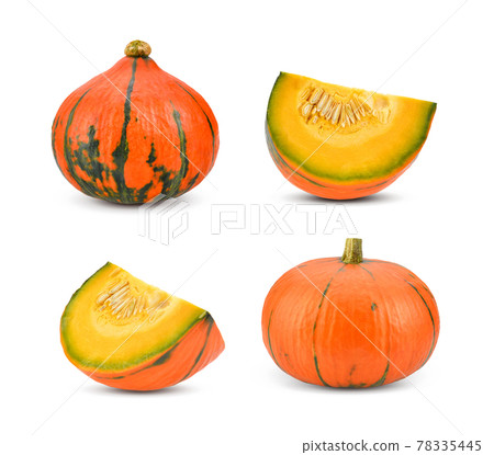 set of pumpkin on white background. Full depth of field 78335445