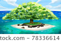 A large tree full of vitality that grows on an isolated island floating in the sea Monkey pot / youtube banner (TV size) 78336614