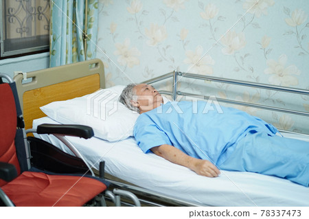 Asian senior or elderly old lady woman patient bright face while