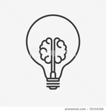 Creative Idea Line Icon. Brain in lightbulb education logo. Vector Illustration. EPS10 78338398