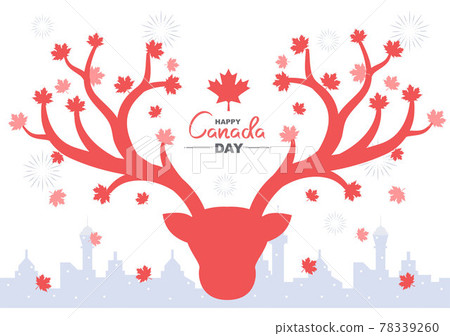 Happy Canada Day Celebration in 1st July Vector... - Stock Illustration ...