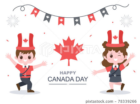 Happy Canada Day Celebration in 1st July Vector... - Stock Illustration ...