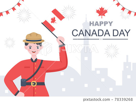 Happy Canada Day Celebration in 1st July Vector Illustration. Suitable For Greeting Card, Poster and Background 78339268