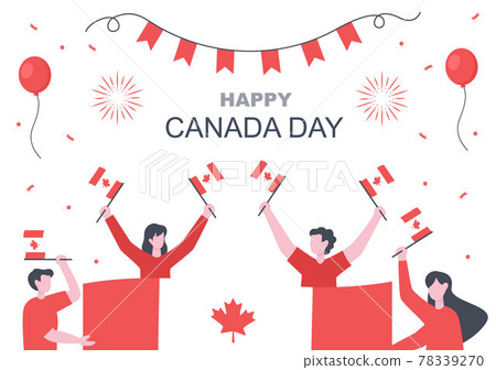 Happy Canada Day Celebration in 1st July Vector Illustration. Suitable For Greeting Card, Poster and Background 78339270