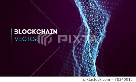 Blockchain technology background. Cryptocurrency fintech block chain network and programming concept. Abstract Segwit. 78340013