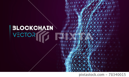 Blockchain technology background. Cryptocurrency fintech block chain network and programming concept. Abstract Segwit. 78340015