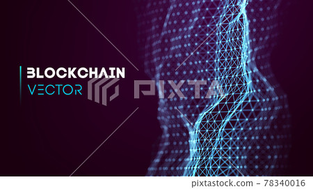 Blockchain technology background. Cryptocurrency fintech block chain network and programming concept. Abstract Segwit. 78340016