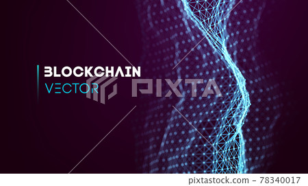 Blockchain technology background. Cryptocurrency fintech block chain network and programming concept. Abstract Segwit. 78340017