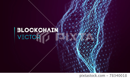 Blockchain technology background. Cryptocurrency fintech block chain network and programming concept. Abstract Segwit. 78340018