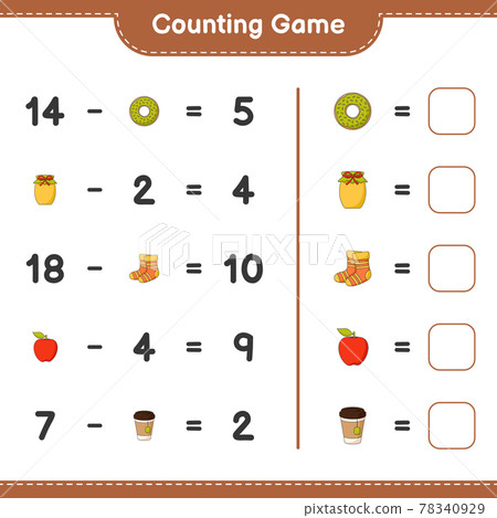 Counting game, count the number of Donut, Jam,... - Stock Illustration ...