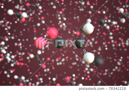 Ketene molecule, conceptual molecular model. Chemical 3d rendering 78342228