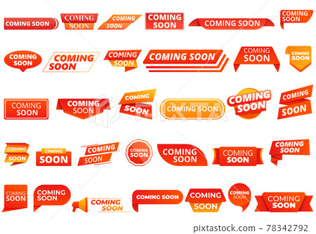 Coming soon icon, cartoon style Coming soon icon, cartoon style 78342792