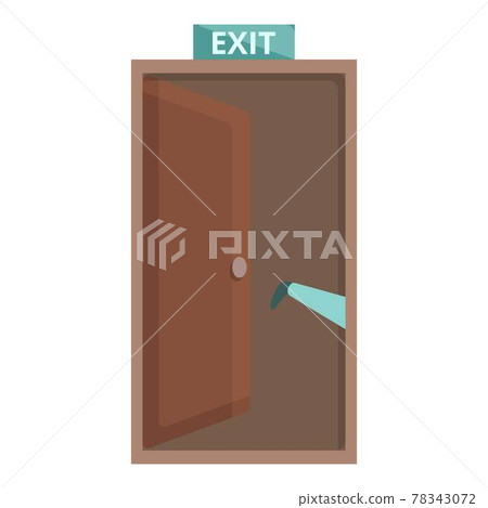 Exit door icon, cartoon style 78343072