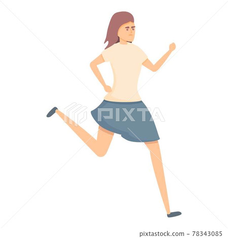Running evacuation icon, cartoon style Running evacuation icon, cartoon style 78343085