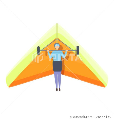 Transport hang glider icon, cartoon style 78343139