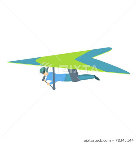 Wing hang glider icon, cartoon style Wing hang glider icon, cartoon style 78343144