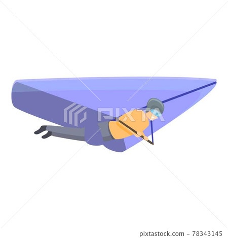 Adventure hang glider icon, cartoon style 78343145