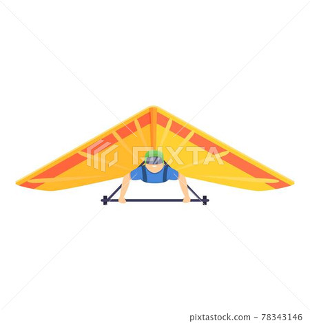 Crazy hang glider icon, cartoon style Crazy hang glider icon, cartoon style 78343146