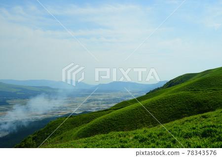 Aso in May seen from Daikanbo Aso in May seen from Daikanbo 78343576