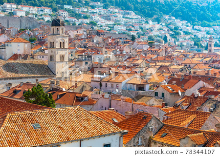 Panorama of Old Dubrovnik Town. Croatia Europe Panorama of Old Dubrovnik Town. Croatia Europe 78344107