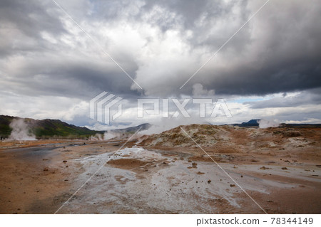 Steaming mud Hverir geothermal area Namafjall Myvatn Northeastern Iceland Scandinavia Steaming mud Hverir geothermal area Namafjall Myvatn Northeastern Iceland Scandinavia 78344149
