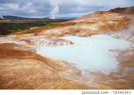Leirhnjukur Clay Hill rhyolite formation Krafla volcanic area Myvatn region Northeastern Iceland Scandinavia Leirhnjukur Clay Hill rhyolite formation Krafla volcanic area Myvatn region Northeastern Iceland Scandinavia 78344161