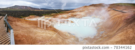 Leirhnjukur Clay Hill rhyolite formation panorama Krafla volcanic area Myvatn region Northeastern Iceland Scandinavia 78344162