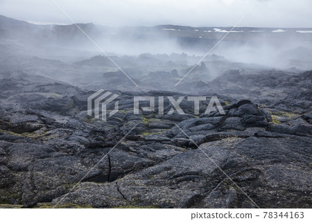 Steaming lava field Krafla volcanic area Myvatn region Northeastern Iceland Scandinavia Steaming lava field Krafla volcanic area Myvatn region Northeastern Iceland Scandinavia 78344163
