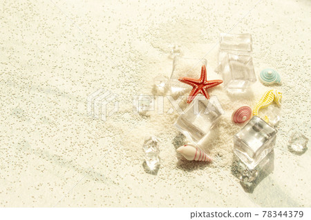 Sand and ice and summer concept image Sand and ice and summer concept image 78344379