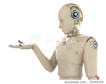 robot open hand with human skin robot open hand with human skin 78344544