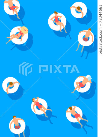 人們在花車上穿著泳衣 人們在花車上穿著泳衣 78344663