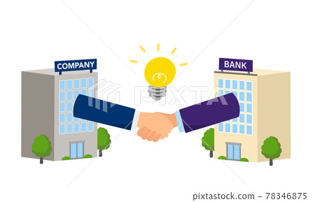 Image illustration of getting a loan from a bank, a businessman shaking hands, a vector 78346875