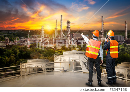 Engineer survey of oil refiner Engineer survey of oil refiner 78347168