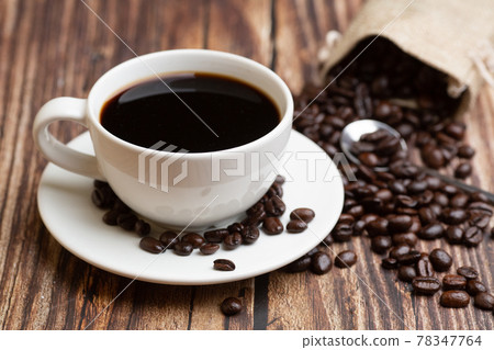 hot coffee and beans,Espresso 78347764