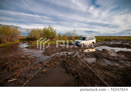 Mitsubishi Pajero/Montero stuck in mud 78347854