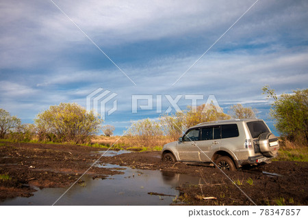 Mitsubishi Pajero/Montero stuck in mud 78347857