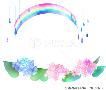 Rain frame hydrangea rainbow Rain frame hydrangea rainbow 78348612