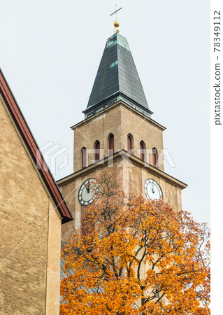 Kuusankoski church at beautiful autumn day, Finland. Kuusankoski church at beautiful autumn day, Finland. 78349112