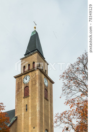 Kuusankoski church at beautiful autumn day, Finland. Kuusankoski church at beautiful autumn day, Finland. 78349129