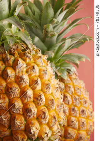 detail shot of fresh Pineapple in bowl on table detail shot of fresh Pineapple in bowl on table 78349339