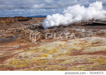 Gunnuhver geothermal area in Reykjanes Peninsula of Southern Iceland 78349373